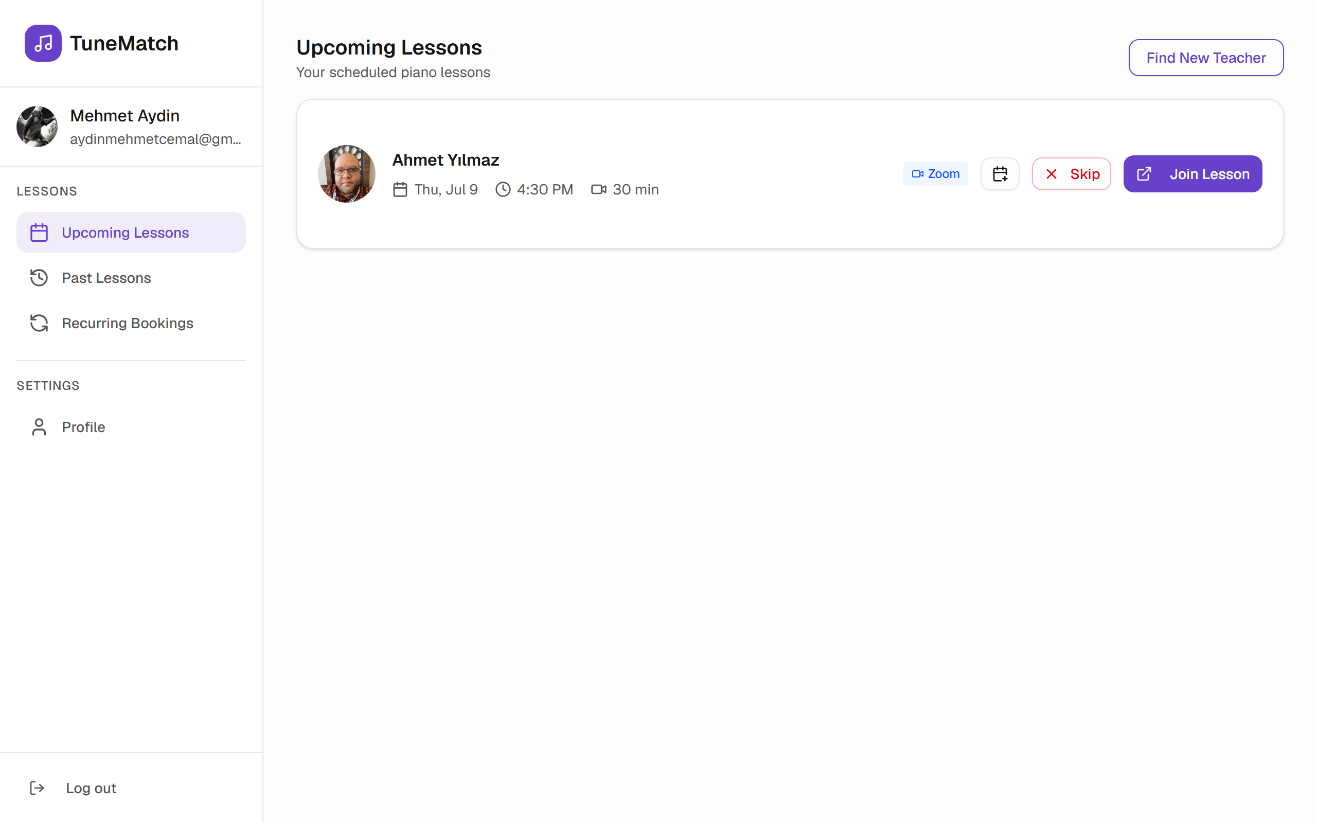 Upcoming Lessons — placeholder