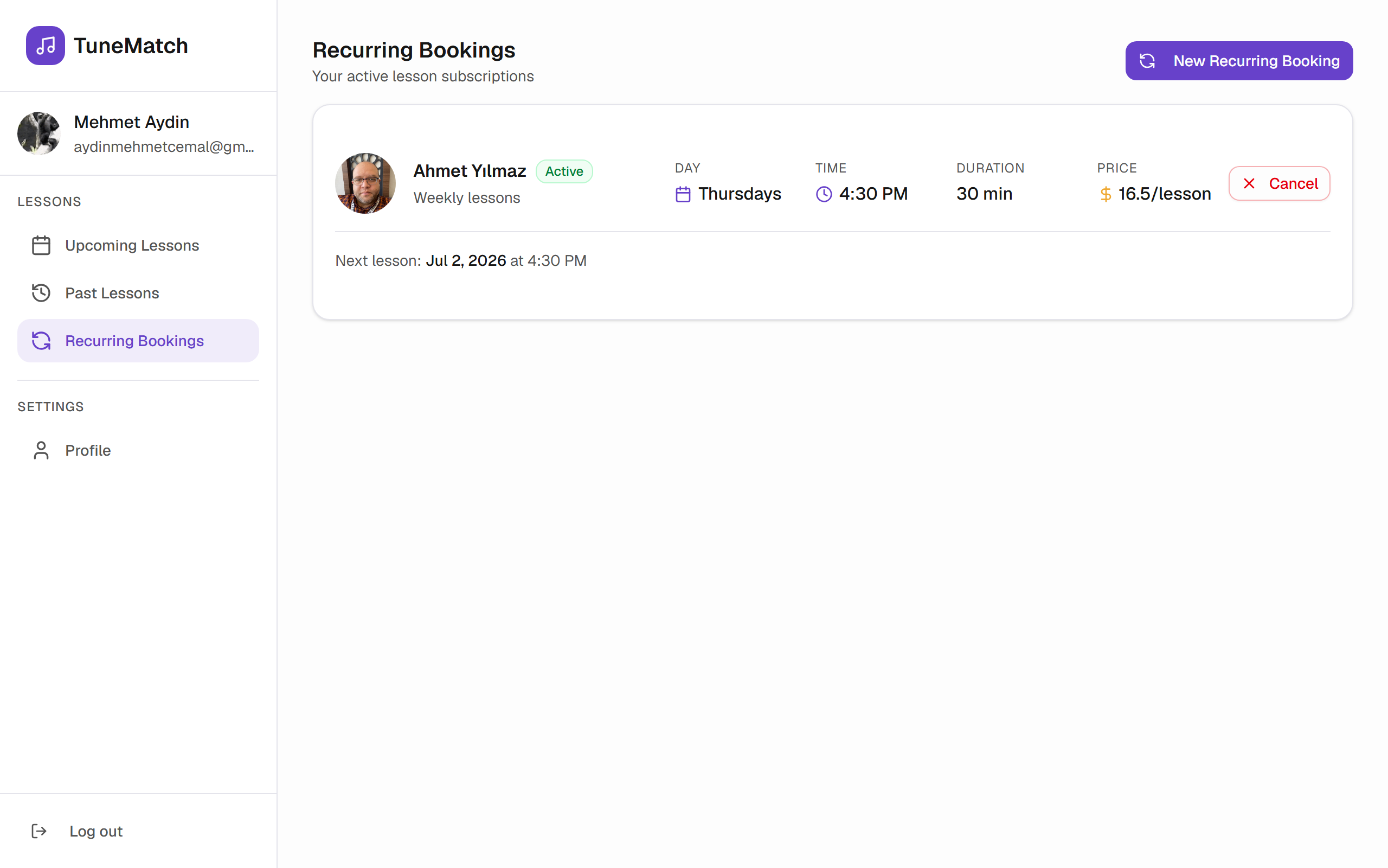 Recurring Bookings — placeholder
